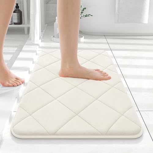 OLANLY Memory Foam Bath Mat 24x16, Ultra Soft and Absorbent Bathroom Rugs