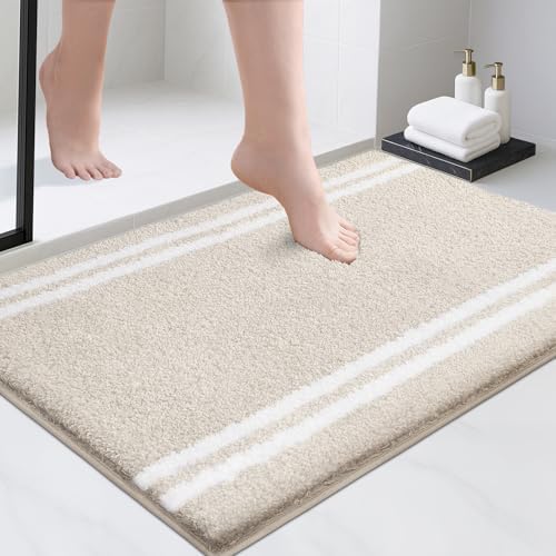PURRUGS Bathroom Rug, Bath Mat, 24" x 36", Beige