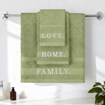 Hahafelt Decorative Bathroom Towel Set, Sage Green