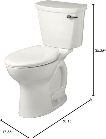 American Standard 215AA005.020 Cadet Pro Two-Piece 1.6 GPF Chair Height Elongated Right-Hand Trip Lever Toilet, White
