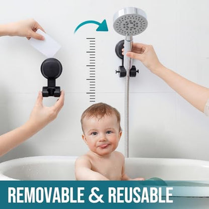 TAILI Shower Head Holder Suction,Visible Safety,with Hooks,Black