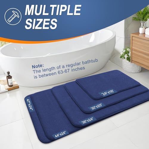 OLANLY Memory Foam Absorbent Bathroom Rugs Mats 36x24, Twilight Sapphire