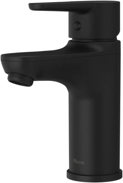 Pfister Pfirst Modern Bathroom Sink Faucet, Single Handle, Single-Hole, NSF Certified, Matte Black Finish, LG142060B