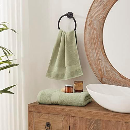 COZYART Luxury Hand Towels 4 PCS, Sage Green 100% Turkish Cotton 650 GSM
