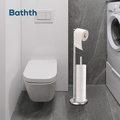 Toilet Paper Holder Stand, Brushed Nickel Toilet Paper Holder Free Standing