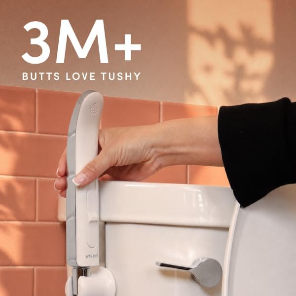 TUSHY Handheld Bidet Sprayer for Toilet, Adjustable Water Pressure | Leak-Proof Brass Shutoff Adapter, 47 Inch Stainless Steel Braided Hose, Tank or Wall Mount, 5 Minute Install, Universal Fit