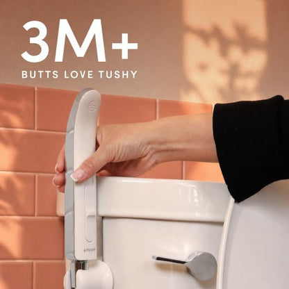 TUSHY Handheld Bidet Sprayer for Toilet, Adjustable Water Pressure | Leak-Proof Brass Shutoff Adapter, 47 Inch Stainless Steel Braided Hose, Tank or Wall Mount, 5 Minute Install, Universal Fit
