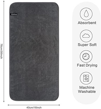 KinHwa Gray Hand Towels for Bathroom, Microfiber Face Towels, 16x30 Inch