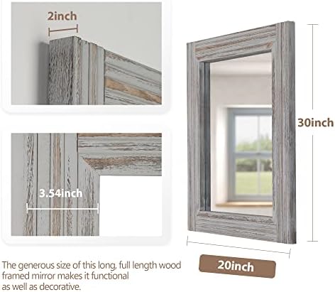 YOSHOOT Hand-Made Wooden Spliced Wall Mirror for Bathroom, Rustic Farmhouse Vanity Mirror, Décor Wall Art, Solid Wood Frame, Vertical or Horizontal Hanging