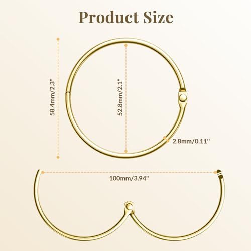 Bathway Shower Curtain Rings, Shower Curtain Hooks Rust Proof Shower Rings for Curtain, Glide Smoothly Metal Gold Shower Hooks for Shower Curtain and Rod, 12 Pcs Snap Joint Shower Curtain Clips