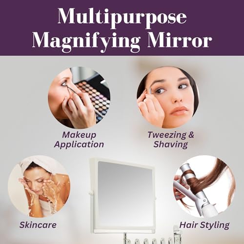 JERDON Wall-Mounted Makeup Mirror - 5X Magnification - Chrome - J2020C