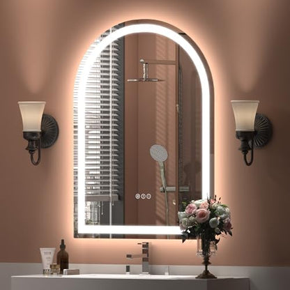 22x30 Inch Arched LED Bathroom Mirror