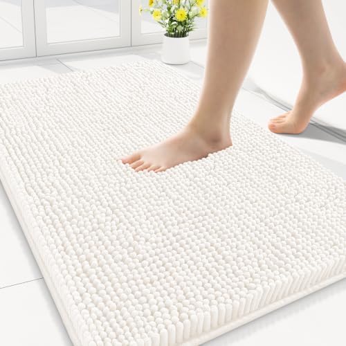 Smiry Bathroom Rugs 30X18, Luxury Chenille Extra Soft Absorbent Bath Mat