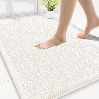 Smiry Bathroom Rugs 30X18, Luxury Chenille Extra Soft Absorbent Bath Mat