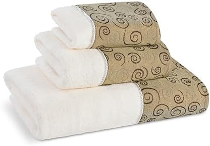 Zahari Home Miramar 3 Piece Bath Towel Set - Modern Decor, Unique Design, Multi Color Towel Set