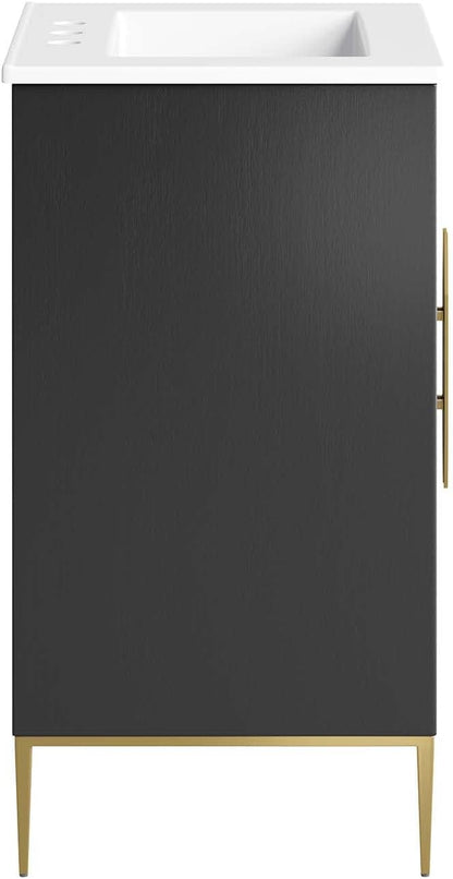 Modway Awaken Bathroom Vanity Cabinet, 24", White Black