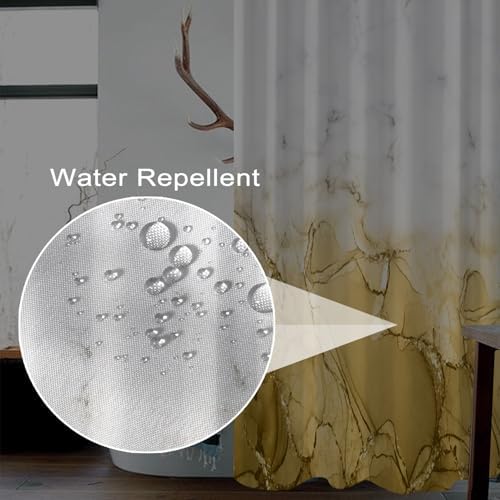 Yellow Marble Waterproof Bathroom Shower Curtain 72x72 inches