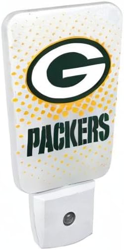 Party Animal NFL Team LED Night Light, Green Bay Packers | Energy-efficient LED light with auto-sensor & 3 light settings; Slim 5-inch design fits standard outlets for indoor use