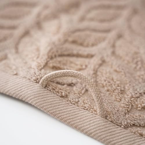 BAGNO MILANO Turkish Cotton Bath Towels, Hand Towels - Soft Plush Jacquard Collection Luxury Towels Set (Latte, Bath Sheet 35x70)