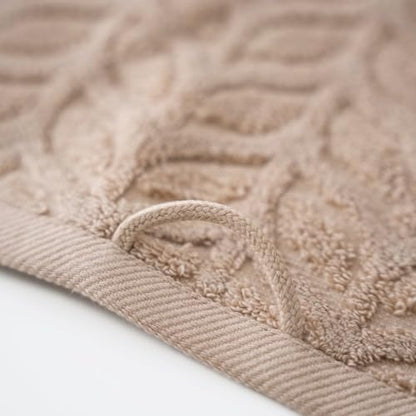 BAGNO MILANO Turkish Cotton Bath Towels, Hand Towels - Soft Plush Jacquard Collection Luxury Towels Set (Latte, Bath Sheet 35x70)