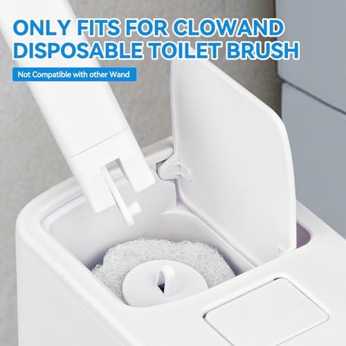 Disposable Toilet Brush System & 48 Scrubbing Refills with Cleaner - All-in-One Toilet Wand Starter Kit, Wall-Mounted Holder, Essential Toilet Cleaning Supplies for Bathroom Deep Clean & Hygiene