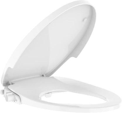 Garvee Non-Electric Bidet Toilet Seat for Round Toilets | Dual Nozzle System, Manual Control, Cold Water Bidet Attachment, Easy to Install, White