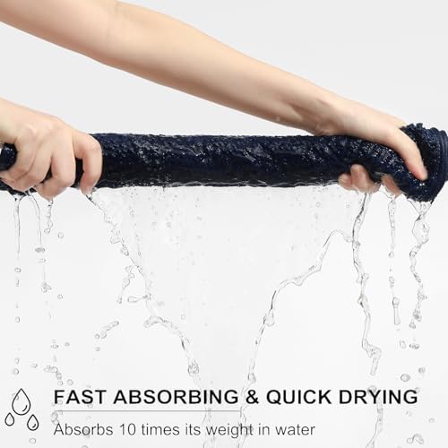 8 Piece Bath Towel Set-2 Oversized Bath Sheets(35"x70"),2 Hand Towels,4 Washcloths-Extra Large Microfiber Towel Sets,Less Lint Highly Absorbent & Quick Dry Bath Towels for Bathroom Gym Pool,Navy