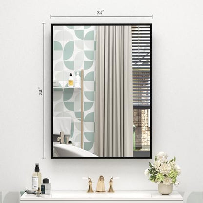 Black Framed Bathroom Mirror for Over Sink 24x32