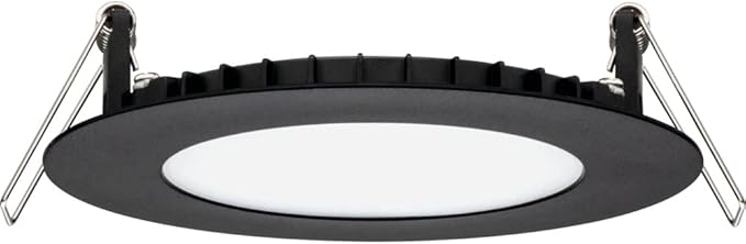 Juno LED Recessed Lights 4 Inch Round Wafer Downlight, 5-in-1 Switchable White Color Temperature, 120 Volts, 4-Inch Ultra-Thin Flat Trim, Matte Black (WF4 SWW5 90CRI MB M6)