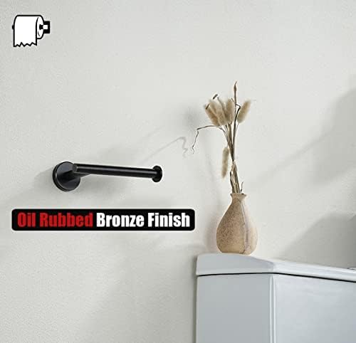 JQK Toilet Paper Holder Oil Rubbed Bronze, 5 Inch 304 Stainless Steel Thick 0.8mm Tissue Paper Dispenser for Bathroom, Hold Mega Rolls Wall Mount, TPH120-ORB