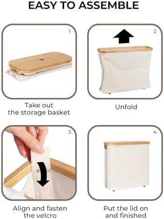StorageWorks Toilet Paper Storage Basket with Bamboo Lid & Window