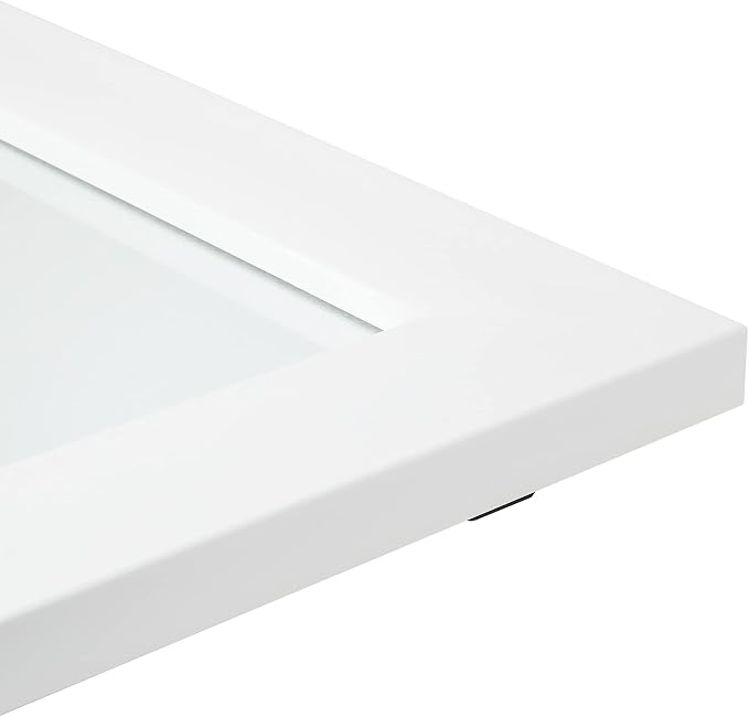 Amazon Basics Rectangular Wall Mount Mirror for Bedroom, Living Room, Entryway, Wide Trim, 24" x 36", White