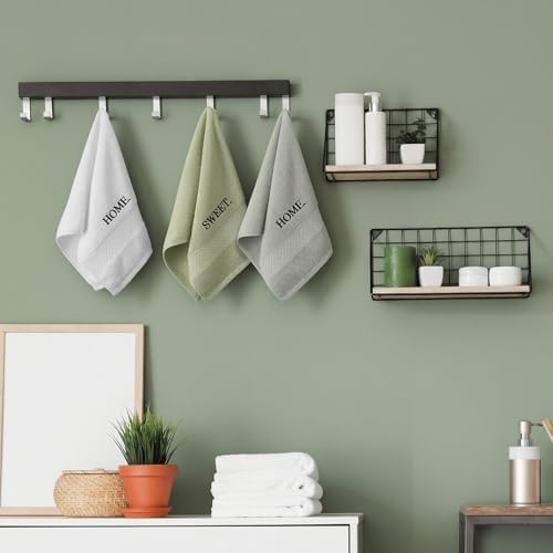 FuWeave 3 Pcs Sage Green Decorative Hand Towels Bathroom, Home Sweet Home