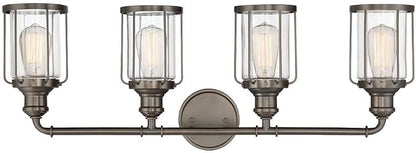 Designers Fountain Anson 4-Light Industrial Bathroom Vanity Light Fixture, 91304-SCB