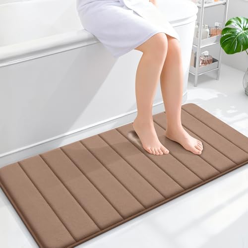 OLANLY Memory Foam Long Bathroom Rugs Runner 44x20, Super Soft Absorbent