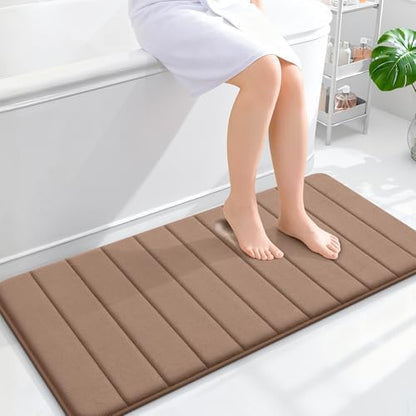 OLANLY Memory Foam Long Bathroom Rugs Runner 44x20, Super Soft Absorbent