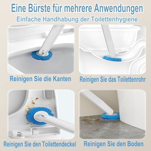 72 PCS Toilet Brush Refills,Toilet Cleaner Refill Pads Disposable Toilet Cleaning System Toilet Bowl Cleaners Scrubbing Pads for Bathtub Wash Basin(Only Refills，Only Fits for Ucaimao)-Blue