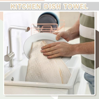 HunnmingRe 4 Pack Boho Hand Towel for Kitchen,Cream White
