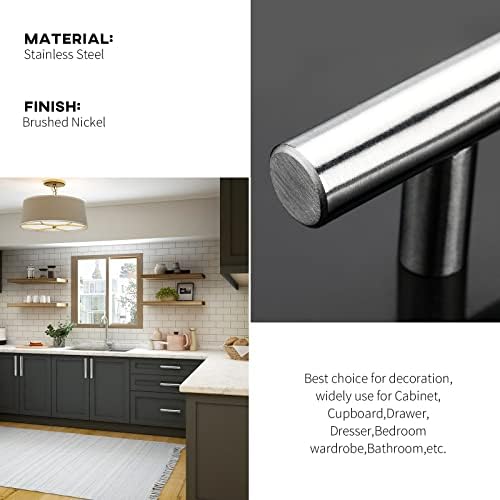 homdiy 20Pack 3 Inch Brushed Nickel Cabinet Pulls Modern Cabinet Handles - Brushed Nickel Drawer Pulls Stainless Steel Cabinet Hardware,5 Inch Overall Cabinet Door Handles for Cabinets,Cupboard