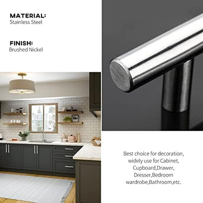 homdiy 20Pack 3 Inch Brushed Nickel Cabinet Pulls Modern Cabinet Handles - Brushed Nickel Drawer Pulls Stainless Steel Cabinet Hardware,5 Inch Overall Cabinet Door Handles for Cabinets,Cupboard