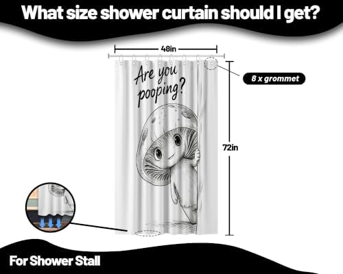 Small Stall Shower Curtain Rv Cottagecore Mushroom, 48 x 72 Inchs