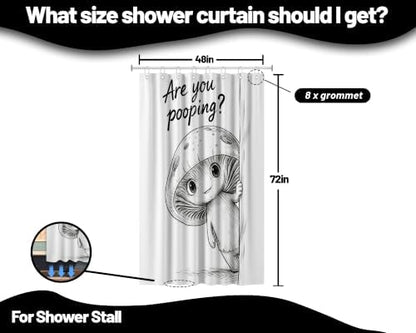 Small Stall Shower Curtain Rv Cottagecore Mushroom, 48 x 72 Inchs
