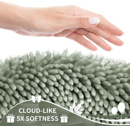 Yimobra Long Bathroom Rugs Runner 55x24 Inch, Extra Thick Soft Absorbent Chenille Bath Mat, Non Slip Machine Washable, Quick Dry Bath Rugs for Bathroom Floor, Tub and Shower, Sage Green