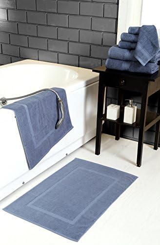 HILLFAIR Premium 600 GSM - 100% Cotton - 6 Piece Bath Towel Set - Blue