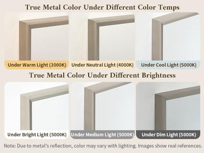 Brushed Nickel Bathroom Mirror for Over Sink 40" x 36" Brushed Nickel Beveled Framed Rectangle Vanity Mirror for Bathroom, Bedroom, Entryway, Living Room, Tempered Glass, Stronger Frame