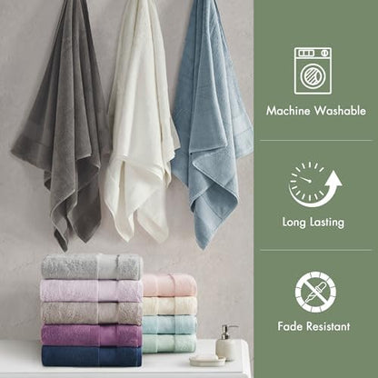 Madison Park 100% Turkish Cotton 600 GSM Bath Towel Set, 6 Piece, Green