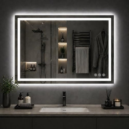 40"x 30" LED Bathroom Mirror with Lights, 90CRI Anti-Fog Wall Vanity Mirror