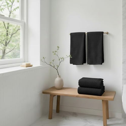 2 Piece Bath Sheets, 40"x80" Microfiber Bath Towels, Black
