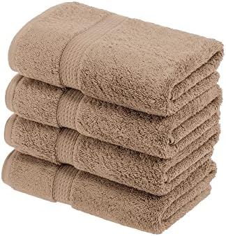 Superior Egyptian Cotton Plush & Absorbent, Hand Towel Set of 4, Latte