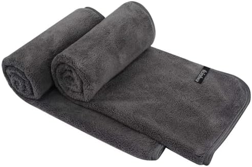 KinHwa Gray Hand Towels for Bathroom, Microfiber Face Towels, 16x30 Inch
